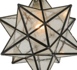 12"W Moravian Star Clear Seedy Flushmount