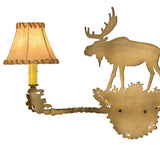 27"W Moose 2 Lt Rawhide Shade Vanity Light