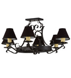 40"L Handforged Oval 6 Lt Chandelier