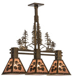 30"L Aspen Leaf 3 Lt Kitchen Island Lighting