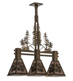 30"L Aspen Leaf 3 Lt Kitchen Island Lighting