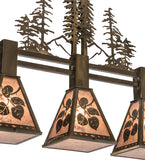 30"L Aspen Leaf 3 Lt Kitchen Island Lighting