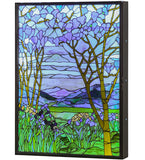 30"W Tiffany Magnolia & Iris LED Backlit Window Box