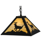 12"Sq Lone Deer Rustic Lodge Ceiling Pendant