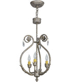 12"W Antonia 3 Lt W/Crystals Victorian Chandelier