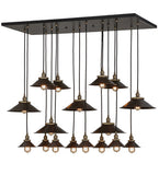 54"L Revival Chic 17 Lt Industrial Cascading Pendant
