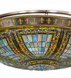 44.5"W Stained Glass Fleur-De-Lis Flushmount