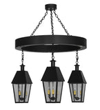 42"W Oneida Lantern 4 Lt Rustic Lodge Chandelier