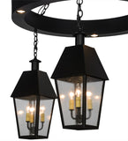 42"W Oneida Lantern 4 Lt Rustic Lodge Chandelier