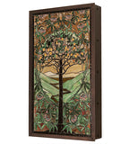 30" Wide Tiffany Tree of Life Stained Glass Lighted Window