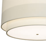 44"W Cilindro White 2 Tier Textrene Traditional Flushmount
