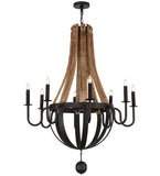 Barrel Stave Madera 8 Lt Gothic Chandelier
