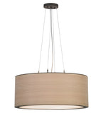 24"W Cilindro White Oak Veneer Lodge Pendant