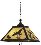 16"Sq Ducks Wildlife Pendant