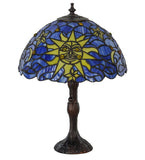 16.5"H Tiffany Sun, Moon & Stars Contemporary Table Lamp