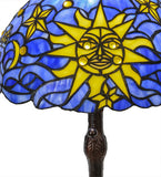 16.5"H Tiffany Sun, Moon & Stars Contemporary Table Lamp