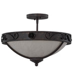 17"W Arabesque Victorian Floral Rustic Flushmount-