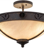 17"W Arabesque Victorian Floral Rustic Flushmount-