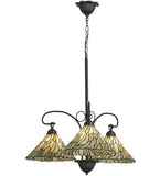 30"W Willow Jadestone 3 Lt Tiffany Chandelier