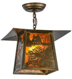 12"Sq Beaver at Work Outdoor Pendant