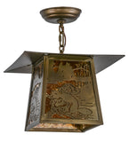 12"Sq Beaver at Work Outdoor Pendant