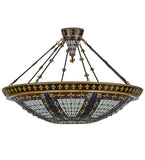 45"W Fleur-De-Lis Tiffany Semi-Flushmount