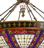 45"W Fleur-De-Lis Tiffany Semi-Flushmount