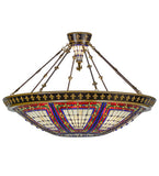 45"W Fleur-De-Lis Tiffany Semi-Flushmount