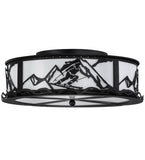 22"W Alpine Rustic Lodge Flushmount