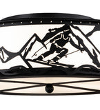 22"W Alpine Rustic Lodge Flushmount