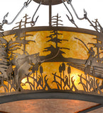 26"W Bass And Fisherman Semi-Flushmount