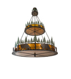 72"W Bear in the Woods 2 Tier Wildlife Inverted Pendant
