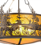 26"W Bass and Fisherman Inverted Pendant