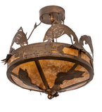 18"W Catch Of The Day Lodge Semi-Flushmount