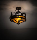 18"W Catch Of The Day Lodge Semi-Flushmount