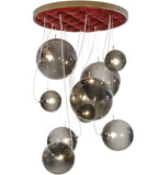 40"W Bola Plush 9 Lt Contemporary Cascading Pendant