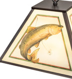 15"Sq Reverse Painted Trout Pendant