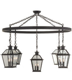 62"W Coach 5 Lt Contemporary Chandelier