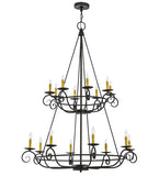 45"W Estrella 16 Lt Two Tier Victorian Lodge Chandelier