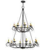 45"W Estrella 16 Lt Two Tier Victorian Lodge Chandelier
