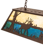 48"L Elk at Lake Island/Billiard Pendant