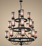60"W Nehring 20 Lt Three Tier Contemporary Lodge Chandelier