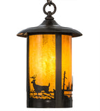 8"W Fulton Deer At Lake Outdoor Pendant