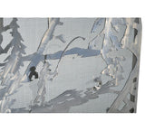 30"W X 30"H Fly Fishing Creek Arched Metal Fireplace Screen