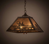 16"Sq Fly Fishing Ceiling Pendant