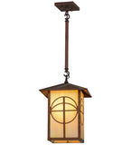 16"Sq Seneca Circle Cross Lantern Outdoor Pendant