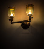 15"W Revival Chelsea Favrile Victorian 2 Lt Wall Sconce