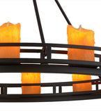 36"W Barbury 12 Lt Rustic Lodge Semi-Flushmount