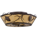 22"W Lodge Whispering Pines Flushmount