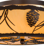 22"W Lodge Whispering Pines Flushmount